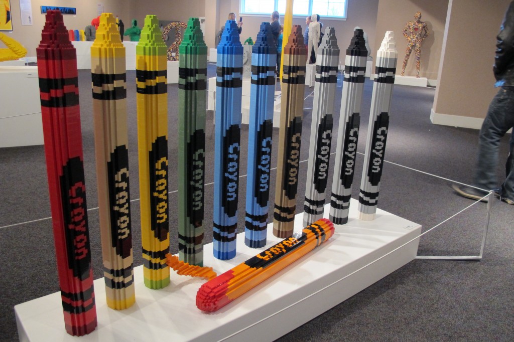 Lego sculpture crayons